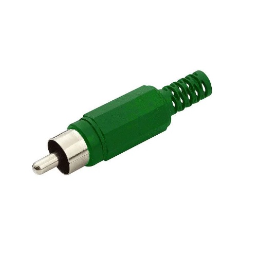 PLUG RCA MACHO PLÁSTICO VERDE AKIO UTILIDADES
