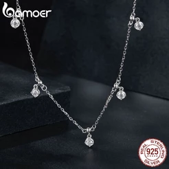 Colar De Fita Bamoer 925 Sterling Starry Moissanite Jóias Presentes Para Mulheres
