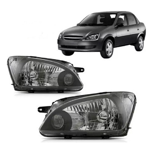 PAR FAROL CORSA 2011/ CLASSIC (MASCARA NEGRA) em Oferta na Shopee