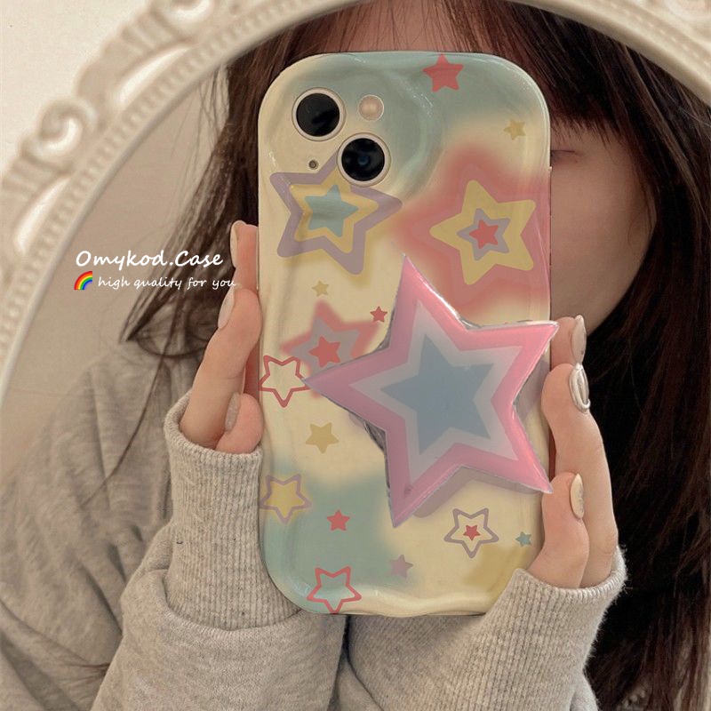 Samsung A06 A15 A05 A05s A14 A13 A12 A53 A52 A51 A04 A03S A22 A23 A24 A32 A33 A34 A50 A30 A50S A54 Cartoon Star Phone Case E Suporte Capa Traseira De Proteção Macia