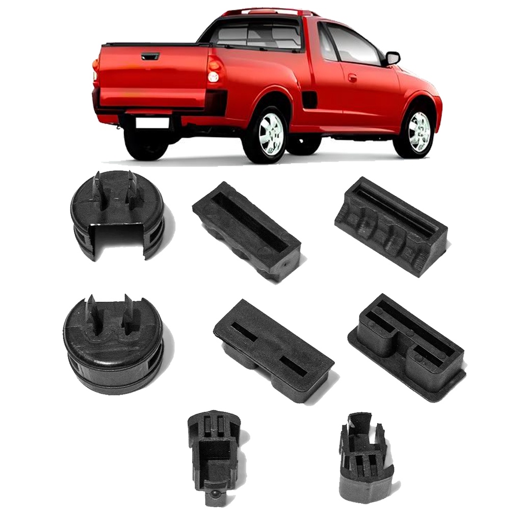 Kit Reparo Tampa Traseira Caçamba Montana 2004 2005 2006 2007 2008 2009 2010 Completo 8 Peças