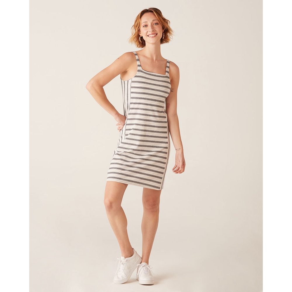 Vestido Listrado Malha Fio Tinto Malwee em Oferta na Shopee