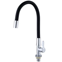 Torneira De Cozinha Gourmet Bancada Silicone Flexível Preta