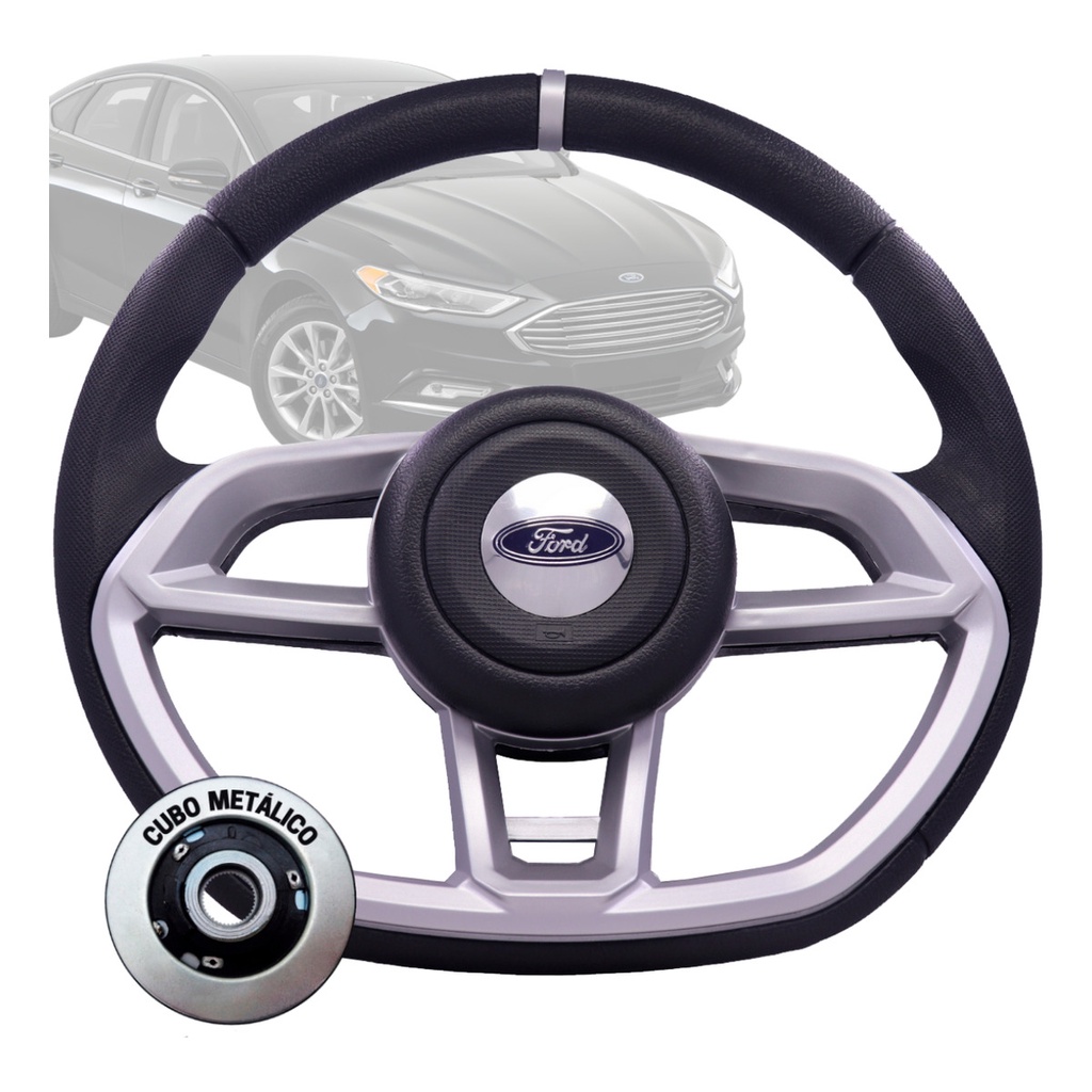 Volante Esportivo Gti Prata Zetec Fiesta Ka Ecosport em Oferta na Shopee