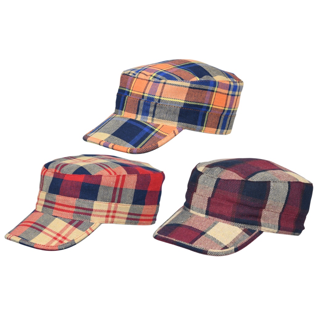 Boné Quepe Militar Lef's Xadrez Madras Flanela