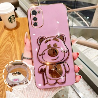 Capa De Proteção Para Telefone À Prova De Choque Motorola Moto E32 G31 G62 5G Cute 3D Strawberry Bear Stand Bracket