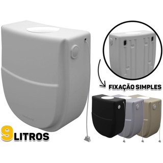 Caixa De Descarga Parede Plástica P/ Vaso Sanitário 9 Litros Metasul Branca Preto Bege Cinza Escuro Original em Oferta na Shopee
