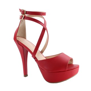 Sandália Feminina Meia Pata Vermelho Ferrari Salto 12cm ER570
