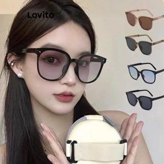 Lovito Óculos De Sol Dobráveis Anti Uv Lisos Casuais Para Mulheres LFA10199