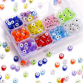 St.kunkka 30 peças 4*7mm contas de olho grego contas de olho acrílico acessórios de joias em Oferta na Shopee