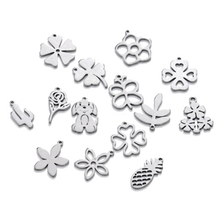 St. kunkka 5pcs 316L Pingente de corte de aço inoxidável Pingente de flor de tulipa de superfície lisa não desbotará para jóias de bricolage Colar de bracelete em Oferta na Shopee