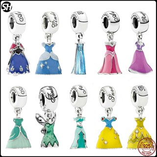Princesa Vestir Sapatos De Salto Alto Pingente Pandora Charme Pulseira S925 Prata Esterlina Com Revestimento De Jóias De Bricolage