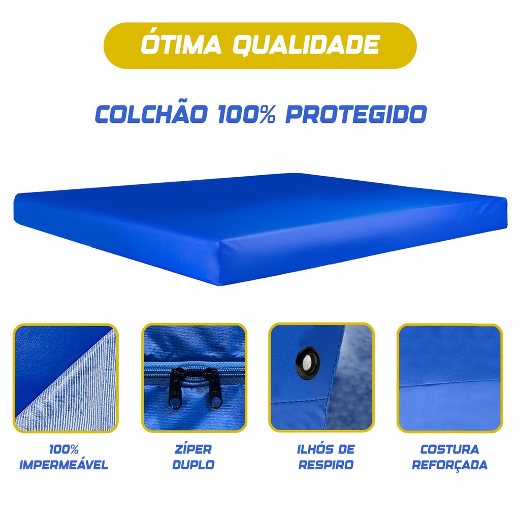 Protetor De Colchão Impermeável Casal Com 2 Ziper Capa Colchão Napa Premium Emborrachado em Oferta na Shopee