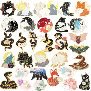Broche De Cobra Alfinete De Crânio Crachá De Animal Coelho Esmalte Peito
