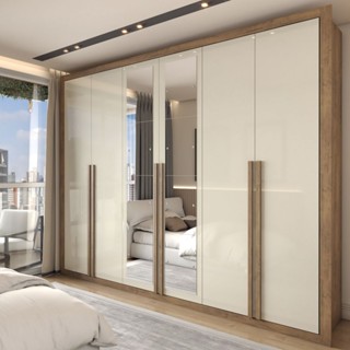 Guarda-Roupa Casal Severo 6 Portas 6 Gavetas com Espelho em Oferta na Shopee