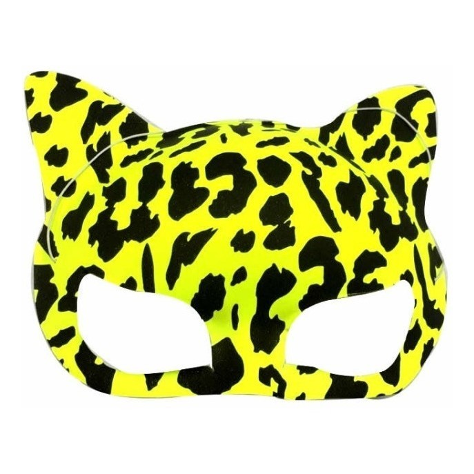Mascara Mulher Gato C/ Elástico Festa Fantasia Amarela