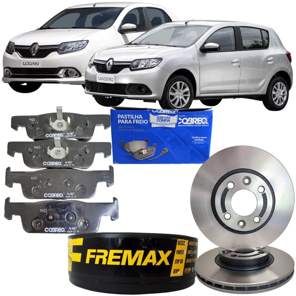 Kit Discos e Pastilhas Freio Dianteiro Logan Sandero 2015 Em Diante em Oferta na Shopee