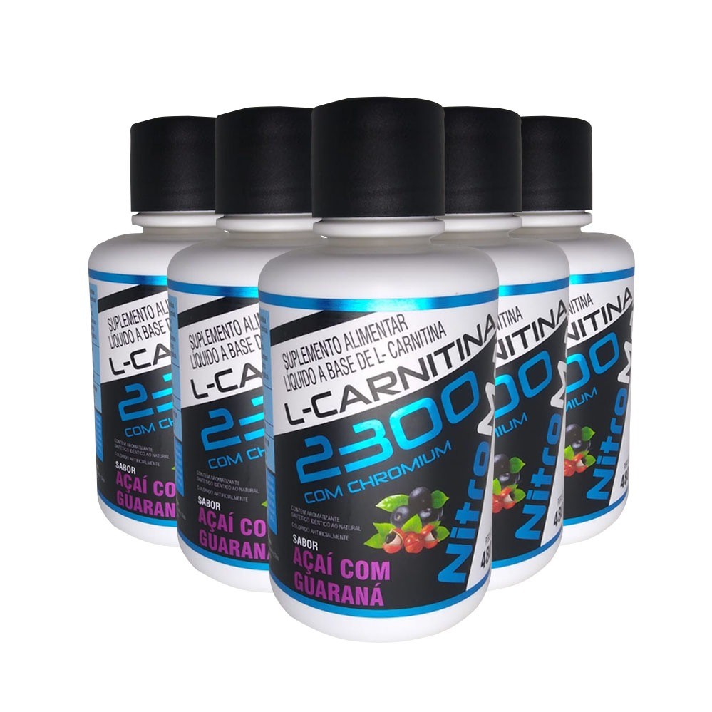 5X L-CARNITINA 2300 COM CHROMIUM 480ML  AÇAI COM GUARANA