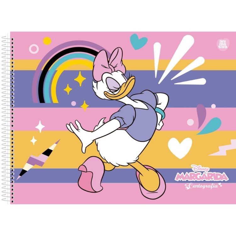 Caderno Cartografia e Desenho 60 Folhas Margarida 10375 ANIMATIVA