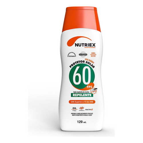 PROTETOR SOLAR FPS 60 REPELENTE NUTRIEX PROFISSIONAL 120 ML