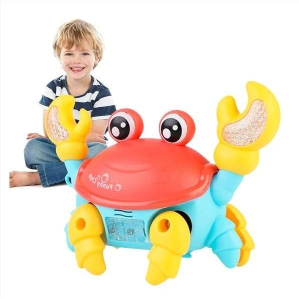 Caranguejo Fujão Brinquedo Musical Infantil | Som, Luz e Movimento Bate e Volta Interativo