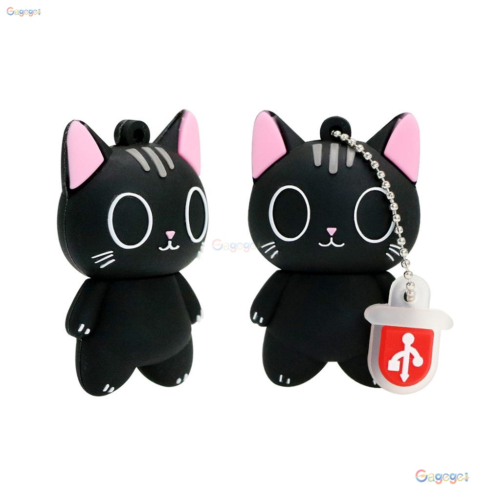 Pen Drive Preto Gato Desenho Animado 1GB 8GB 16GB 32GB 64GB 128GB USB 2.0 1TB 2TB