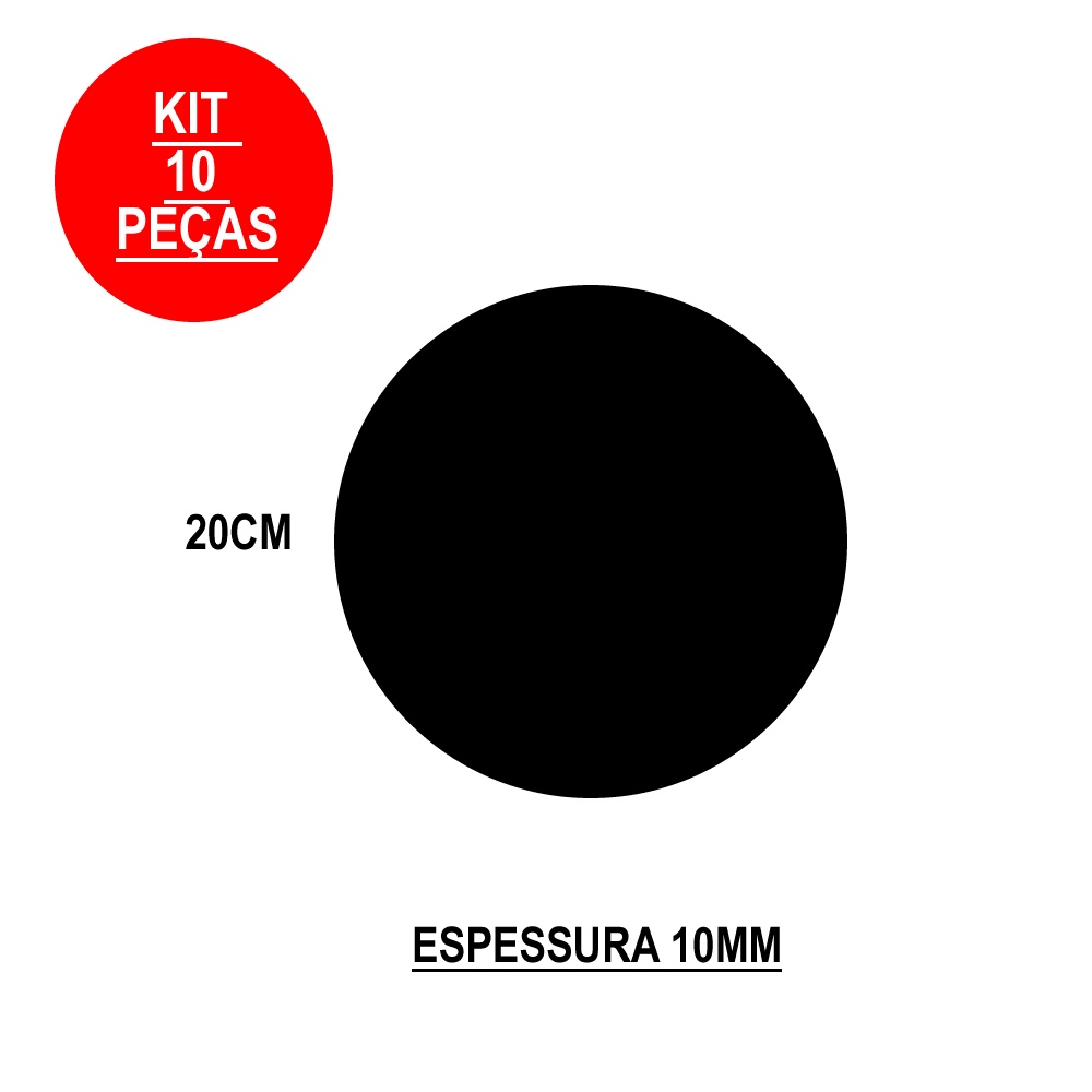 BORRACHA PISO TATAME EVA 10 mm x D.20 cm (KIT 10 PEÇAS)