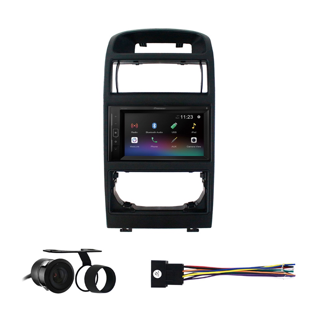 Kit Multimídia Pioneer 2 Din Astra Digital 1998 99 2000 01 02 A 2012 6,2 Pol DMH-A248BT Moldura Preta Camera Ré