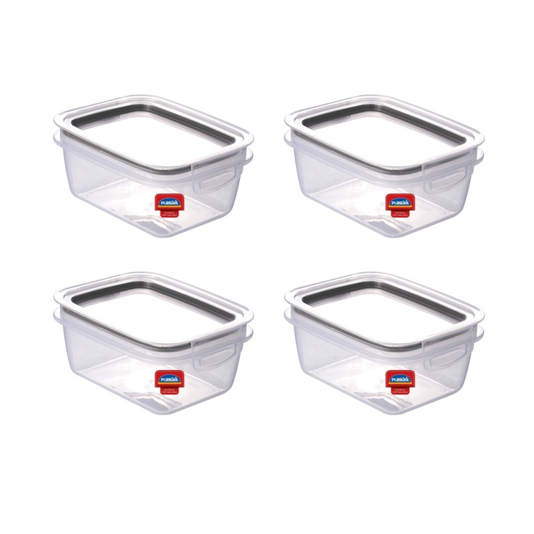 Kit 4 Pote Hermético Plástico Mantimentos 550 Ml Plasútil em Oferta na Shopee