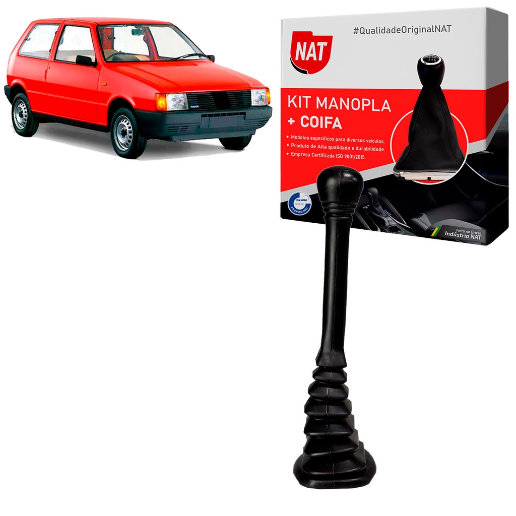 Manopla + Coifa Fiat Uno 1989 Até 1993 Longa