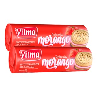 Kit 2 Biscoito Recheado Vilma Sabor Morango 120g