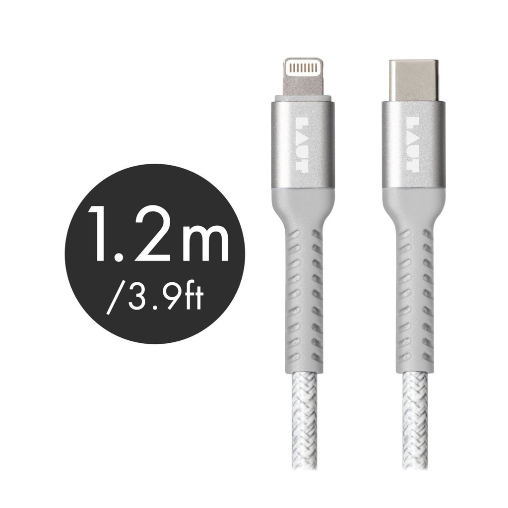 Cabo USB-C para Lightning 1,2 m Cinza Compatível Iphone - Laut Original MFi em Oferta na Shopee