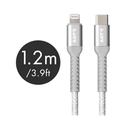 Cabo USB-C para Lightning 1,2 m Cinza Compatível Iphone - Laut Original MFi