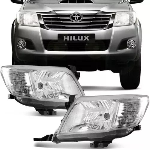 Farol Hilux 2012 2013 2014 15  14 13 12 Sr Srv CROMADO