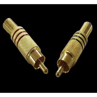 kit 10 plug conector rca macho para 6mm dourado