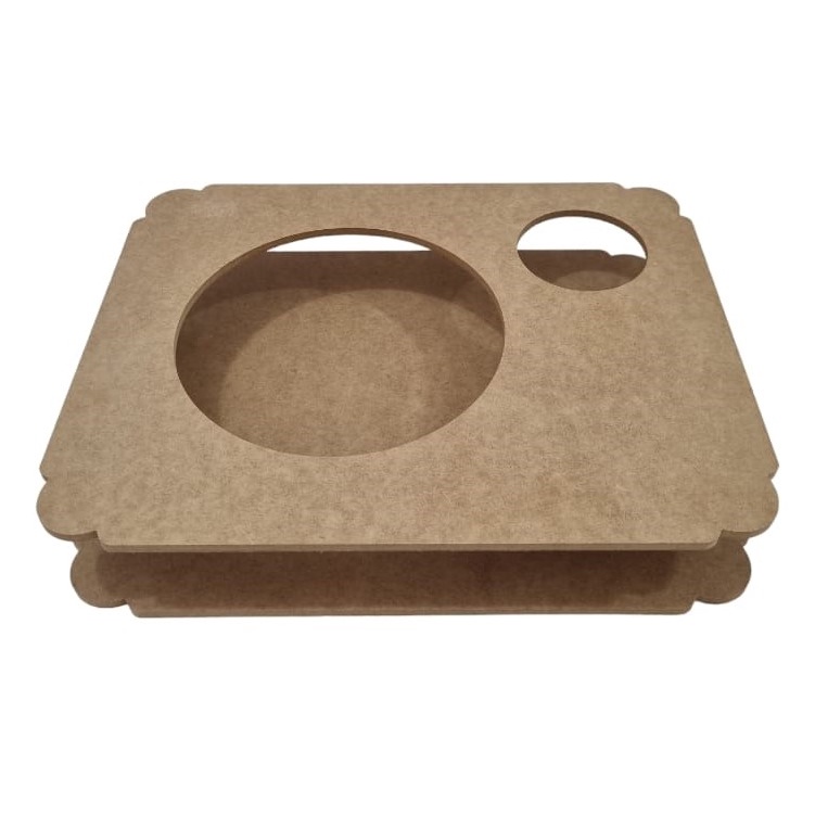 Bandeja Prato e Copo 30x38cm Sofá Almoço Jantar MDF cru