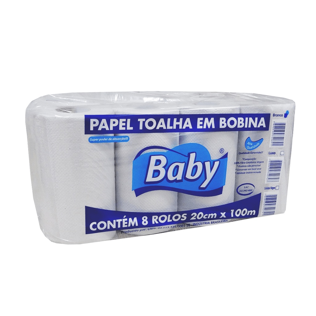 Papel Toalha Bobina Baby 20x100 em Oferta na Shopee
