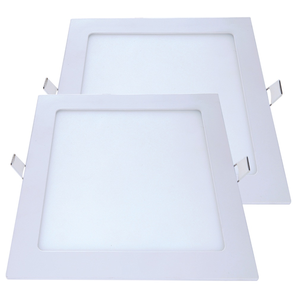 2 Painel Plafon Quadrado Embutir 18w Luminária Gesso 6500K Bv Avant