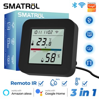 SMATRUL Tuya Smart Wifi Controle Remoto Infravermelho Sensor De Umidade De Temperatura Para Ar Condicionado TV Com Ventilador DVD Voz Alexa Google Home Life