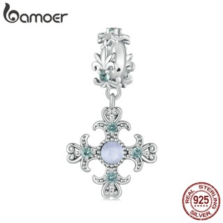 Bamoer 925 Sterling Sliver Charme Iris Cross Pendant Acessórios Para Pulseira