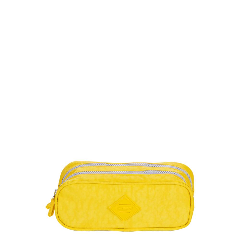 Estojo 2 Compartimentos Crinkle - Amarelo em Oferta na Shopee