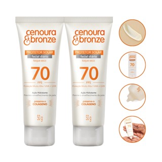 Kit 2 Protetor Solar Facial Diário Cenoura & Bronze Fps70 50g
