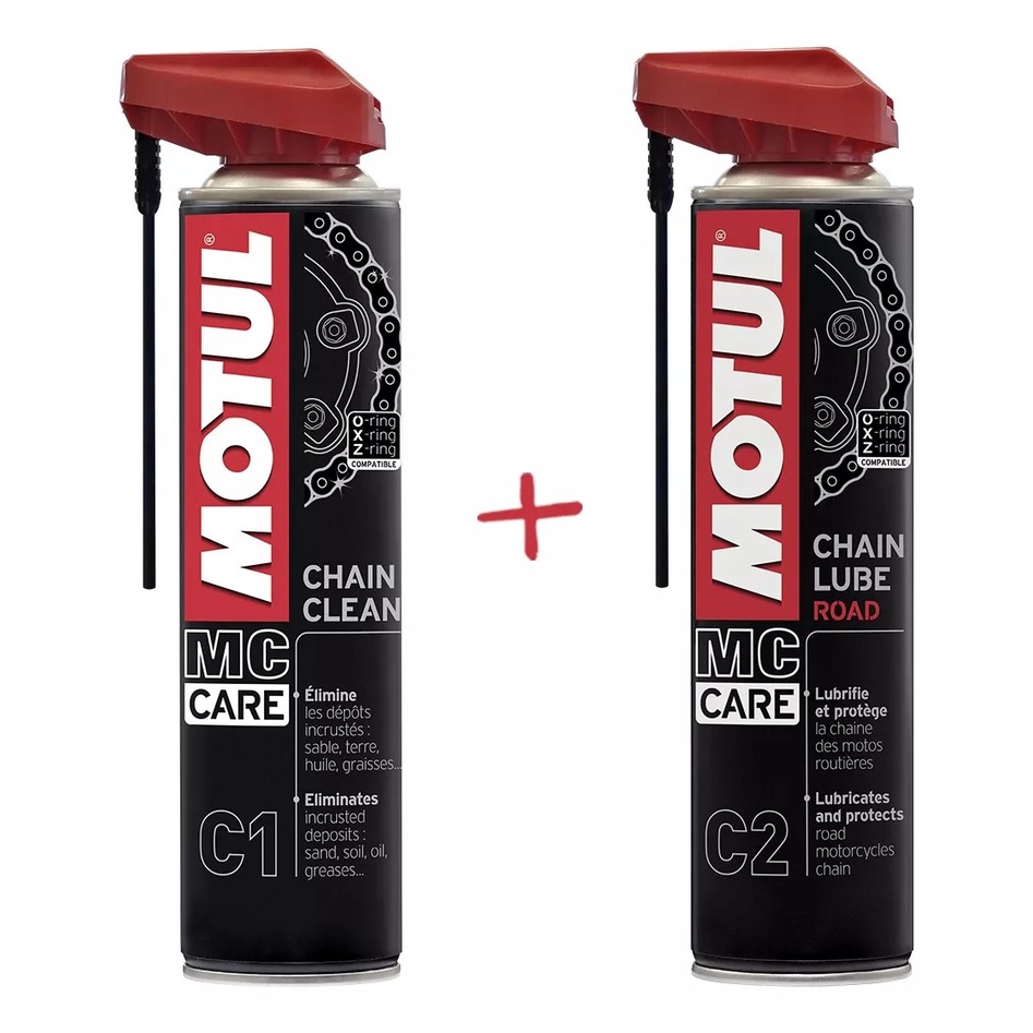 Kit Motul C1 Chain Clean 400ml + C2 Chain Lube Road 400ml
