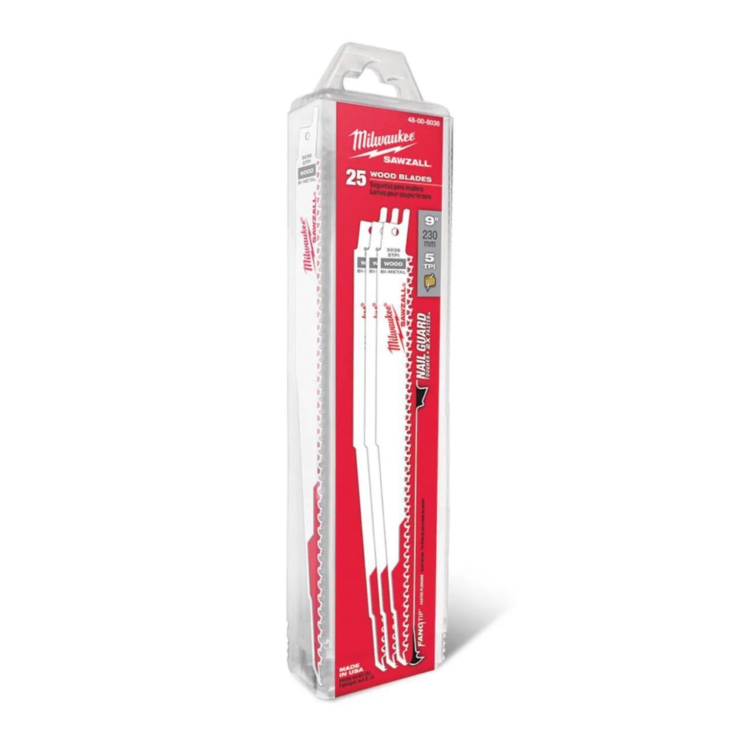Kit Lâmina Para Serra Sabre 9" 5D 25Pçs 48-00-8036 Milwaukee