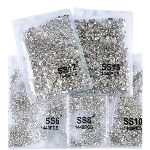 Kit 10 Strass Cristal Furta Cor Unhas e Artesanato 1440 unidades.