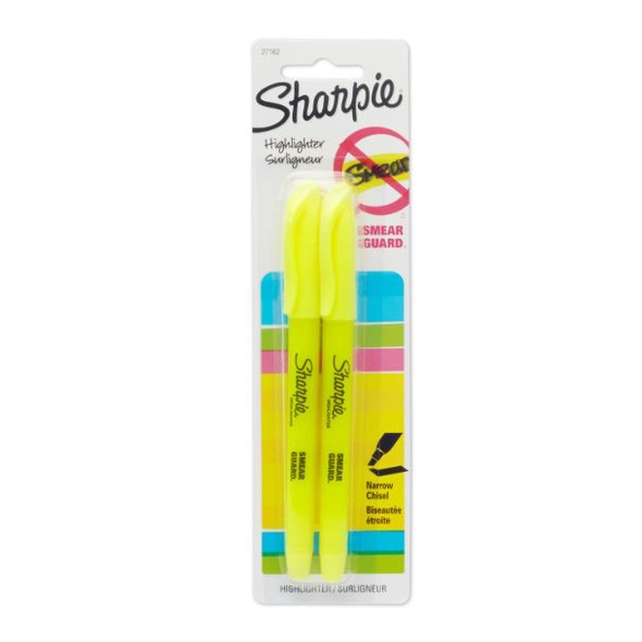 Marcador De Texto Sharpie Pocket Fluorescente Amarelo - 2 Unid