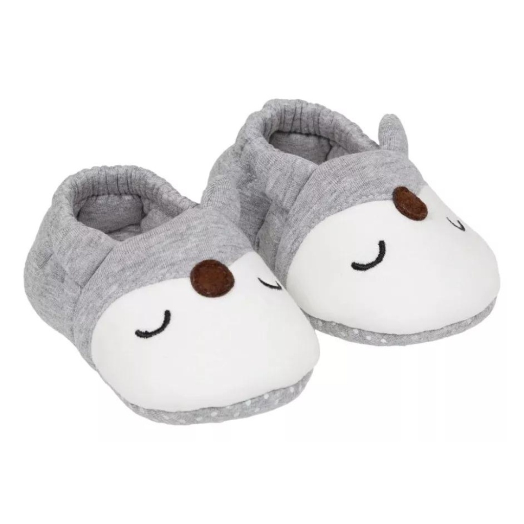 Pantufa de Raposa Infantil Antiderrapante 12 A 18 meses Cinza 17021 - Buba em Oferta na Shopee