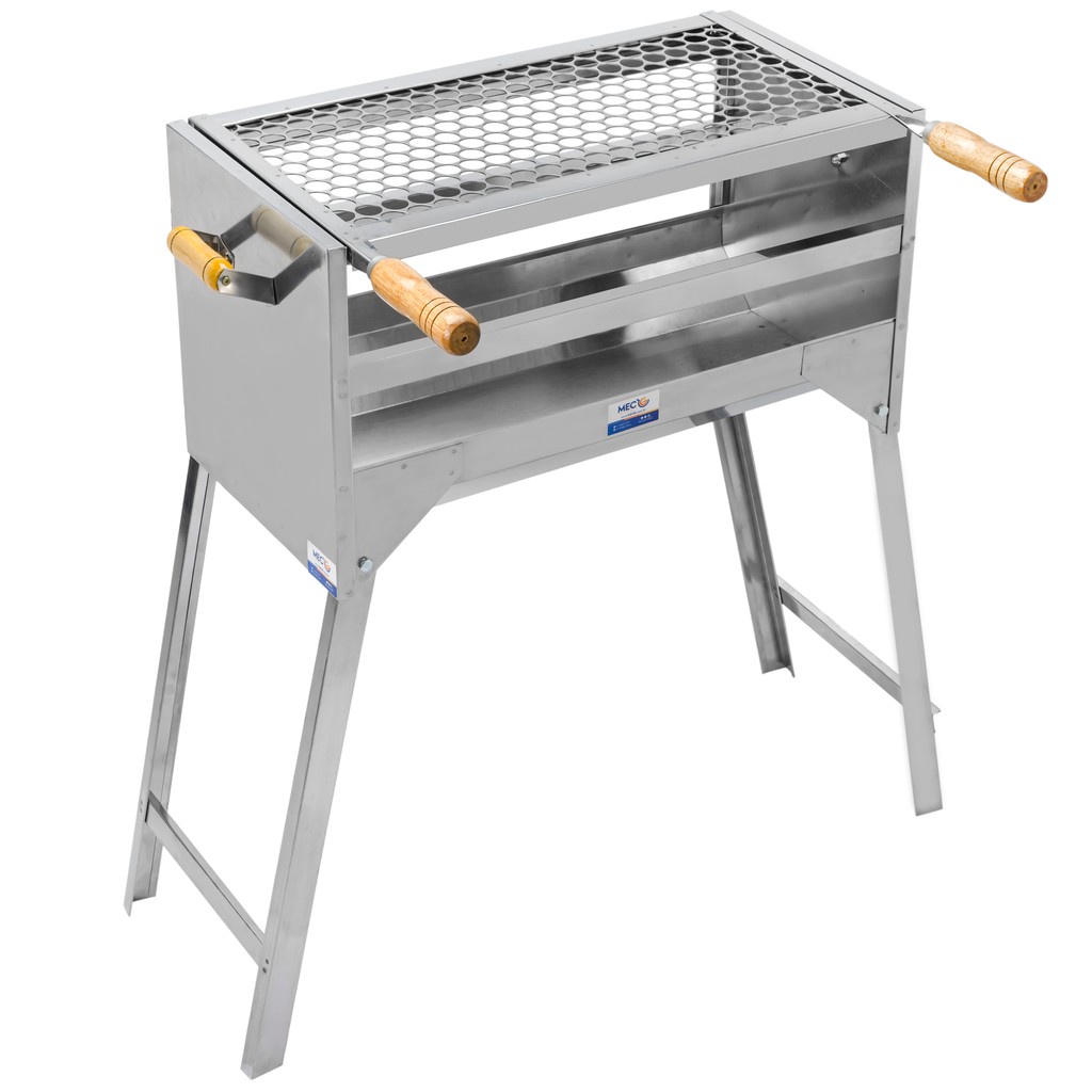 Churrasqueira aço inox 430 tamanho 55x28 portatil promoção Mec G em Oferta na Shopee