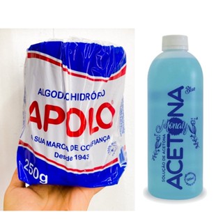 1UND algodão apolo 250g + 1UND acetona monaly