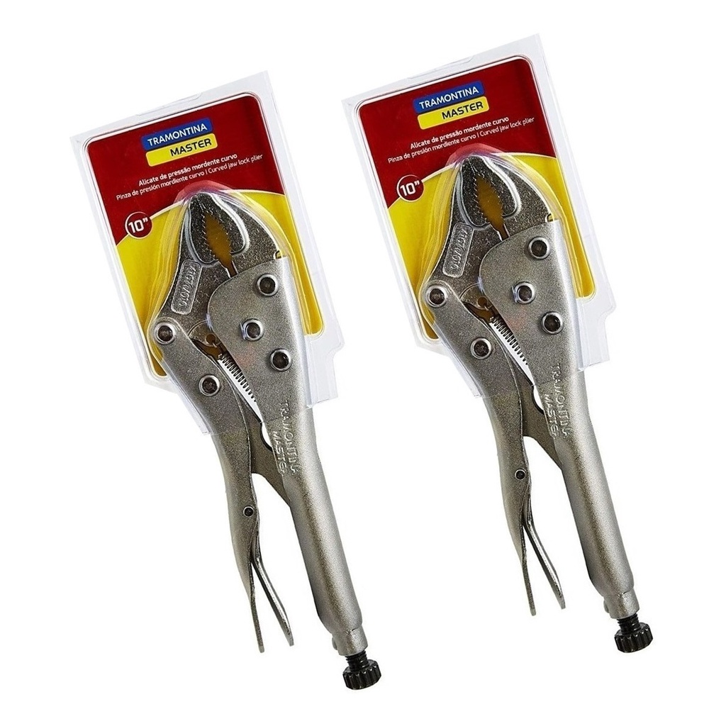 Kit 2 Alicate de Pressão Tramontina Com Mordente Curvo 10  - 41071110 em Oferta na Shopee